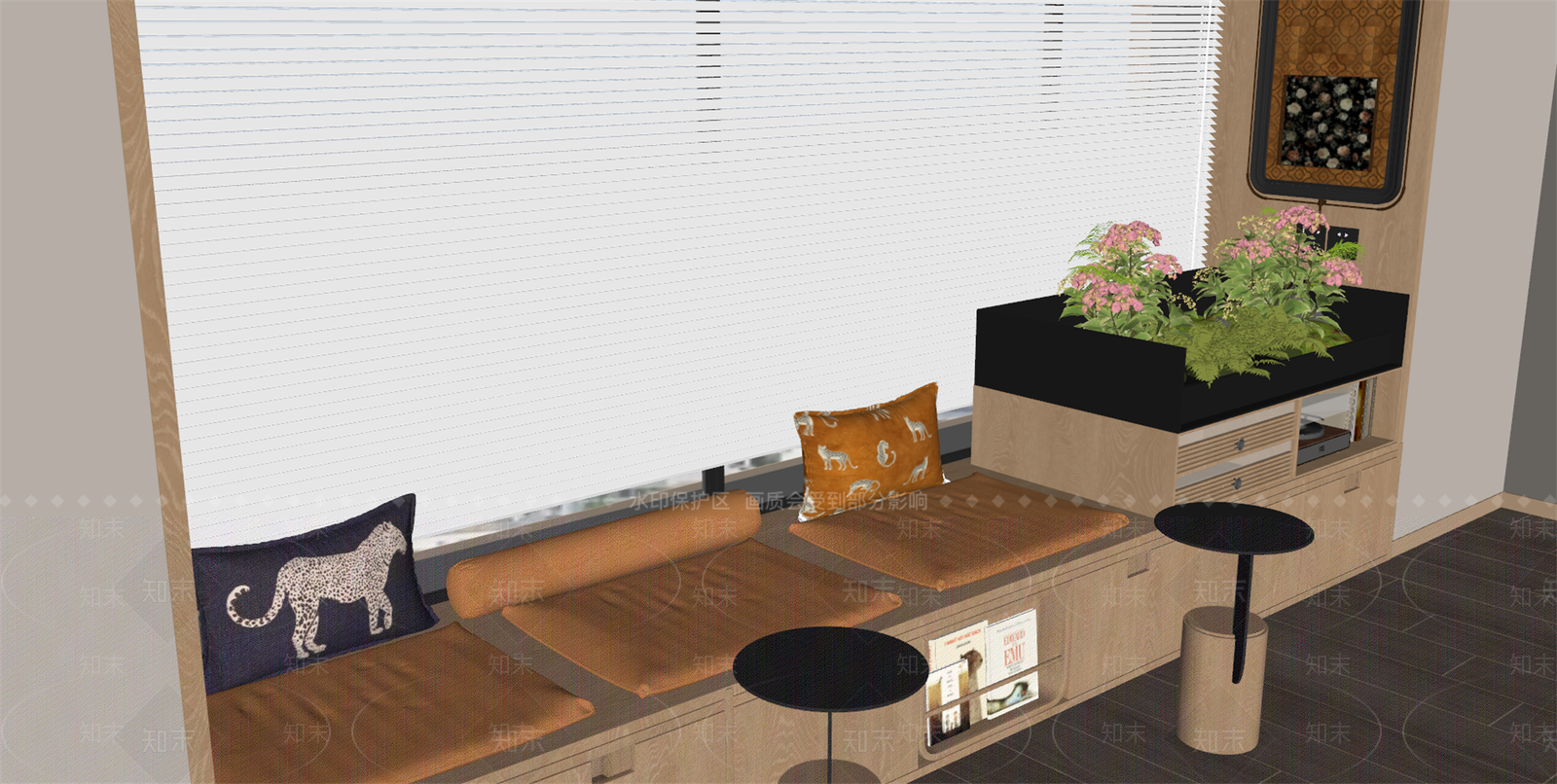 原木风阳台书房SU模型下载【ID:1233179960】