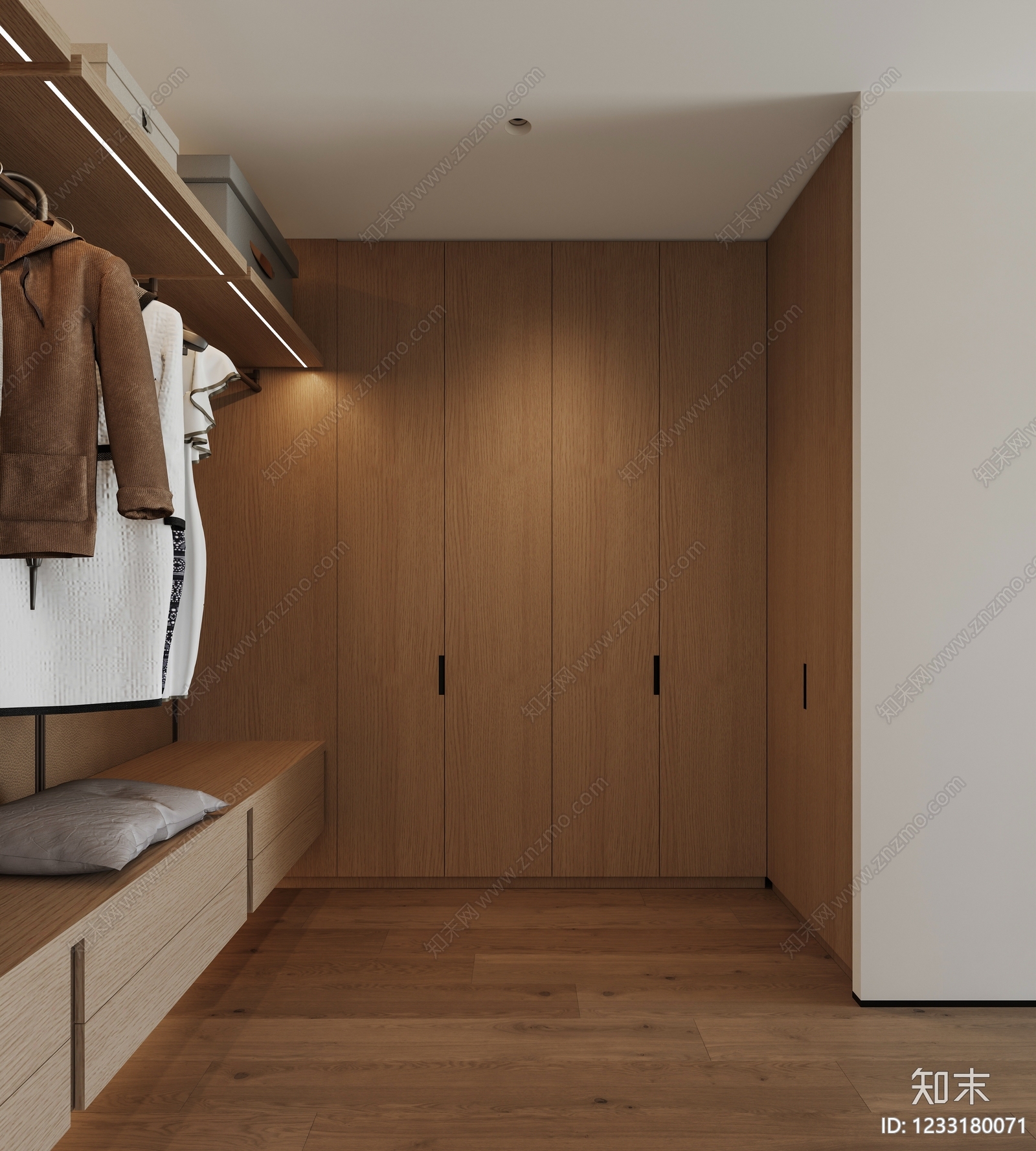 现代简约衣帽间3D模型下载【ID:1233180071】