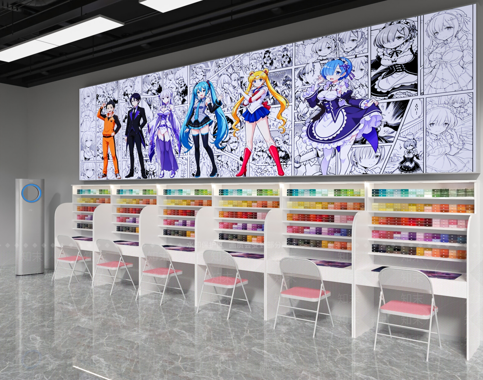 现代美甲店SU模型下载【ID:1233180487】