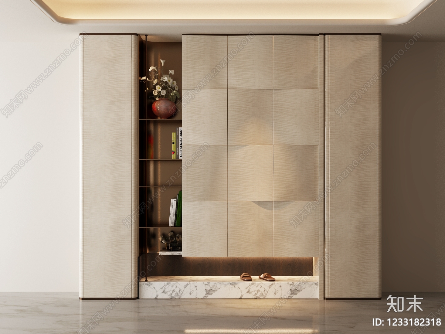意式极简玄关柜3D模型下载【ID:1233182318】