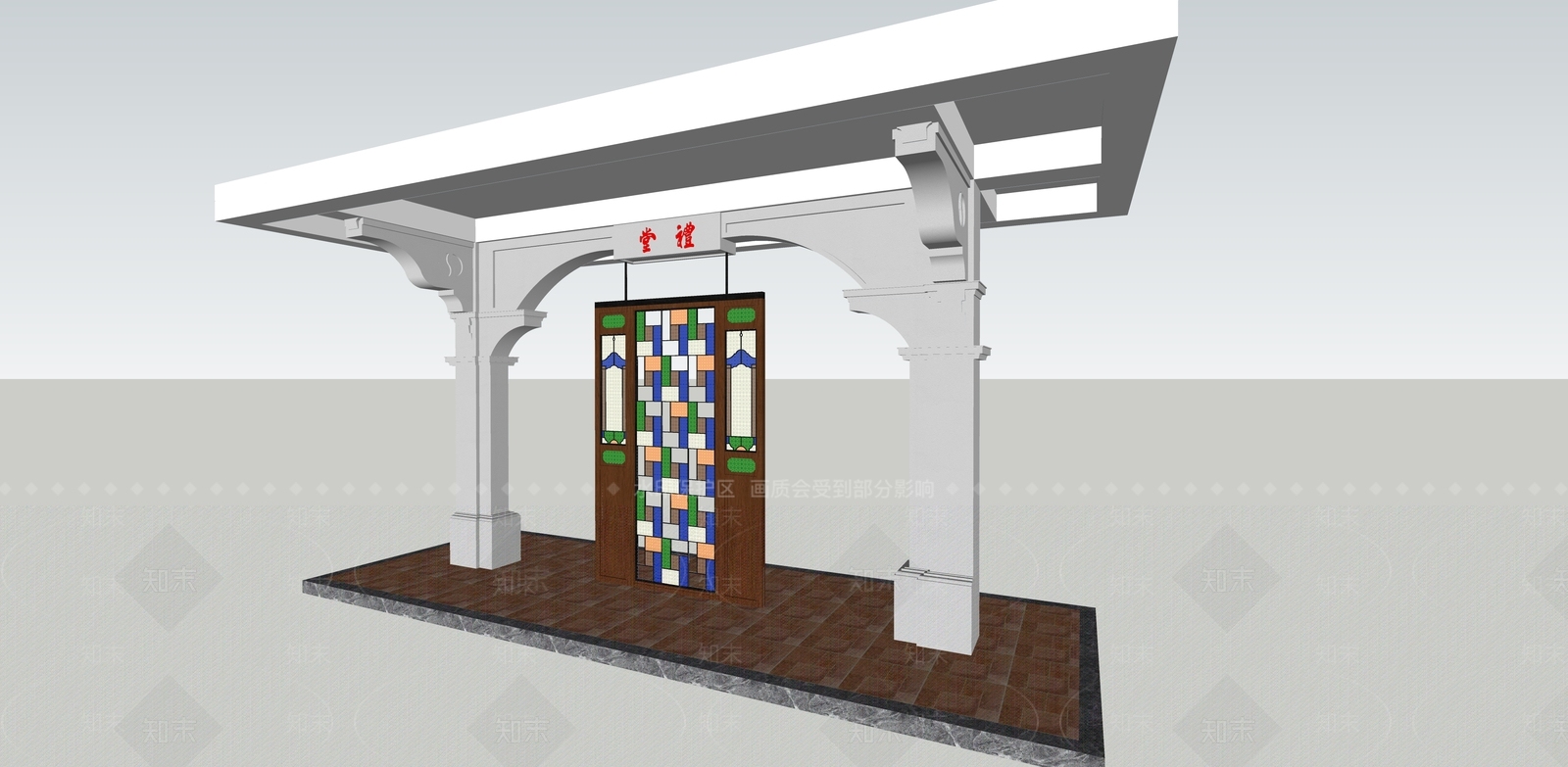 复古学校建筑SU模型下载【ID:1233184905】