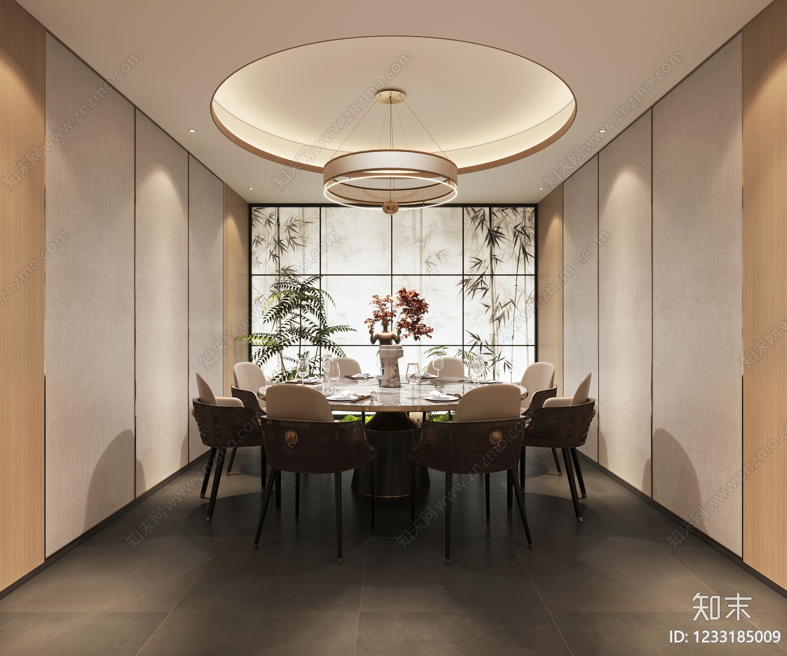 新中式包厢3D模型下载【ID:1233185009】