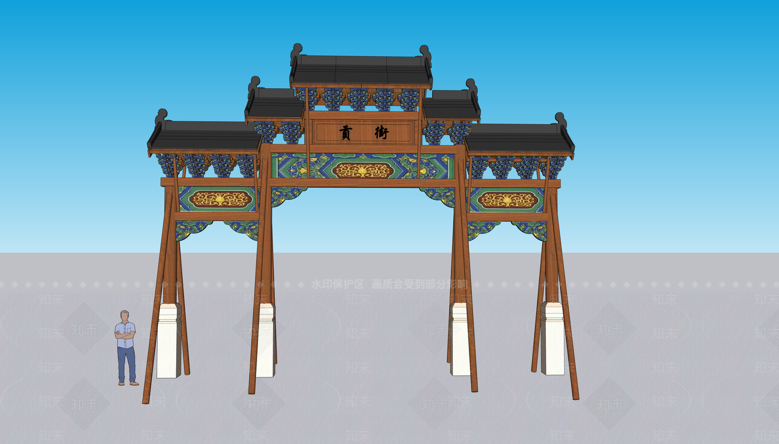 中式古建古建筑SU模型下载【ID:1233185242】