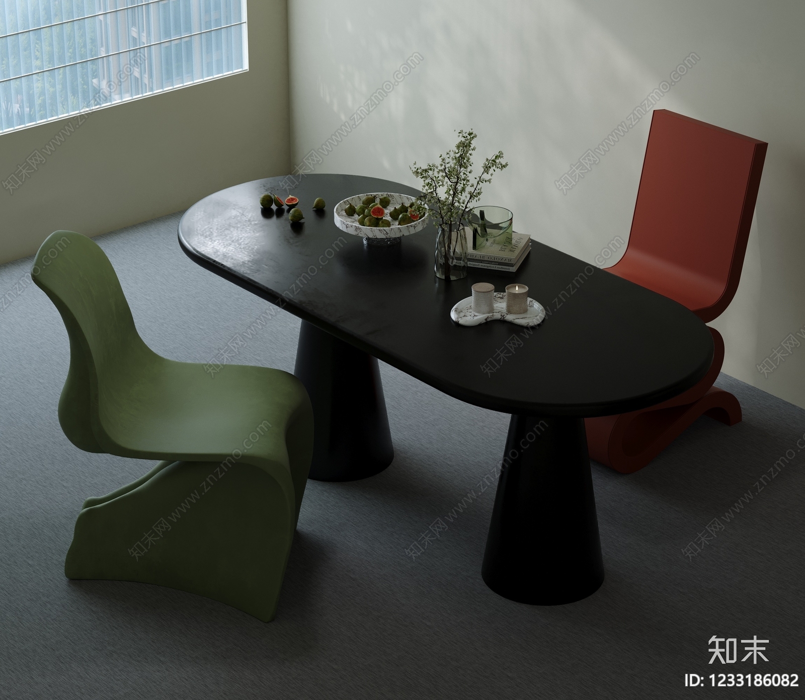 现代简约餐桌椅3D模型下载【ID:1233186082】