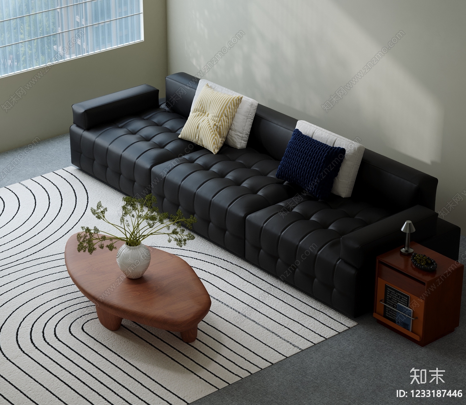 中古风大黑牛沙发3D模型下载【ID:1233187446】