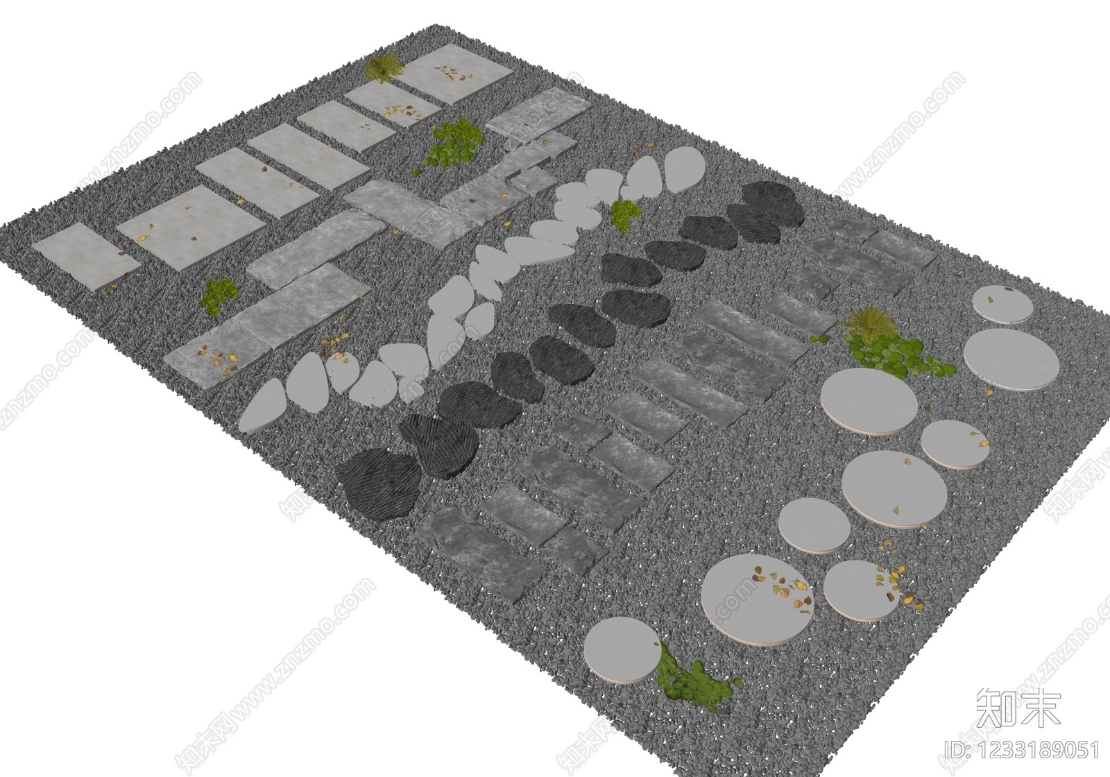 新中式景观微地形SU模型下载【ID:1233189051】