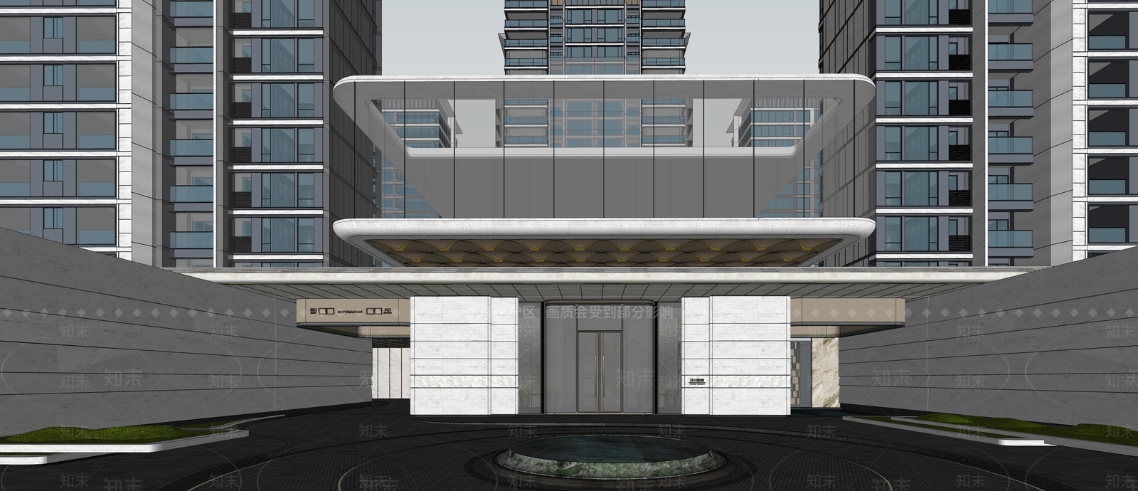 现代小区建筑SU模型下载【ID:1233189198】