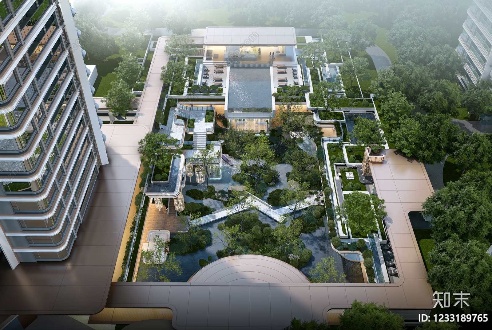 现代主义售楼处建筑SU模型下载【ID:1233189765】