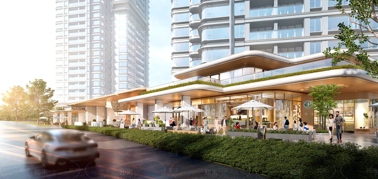 现代主义售楼处建筑SU模型下载【ID:1233189765】