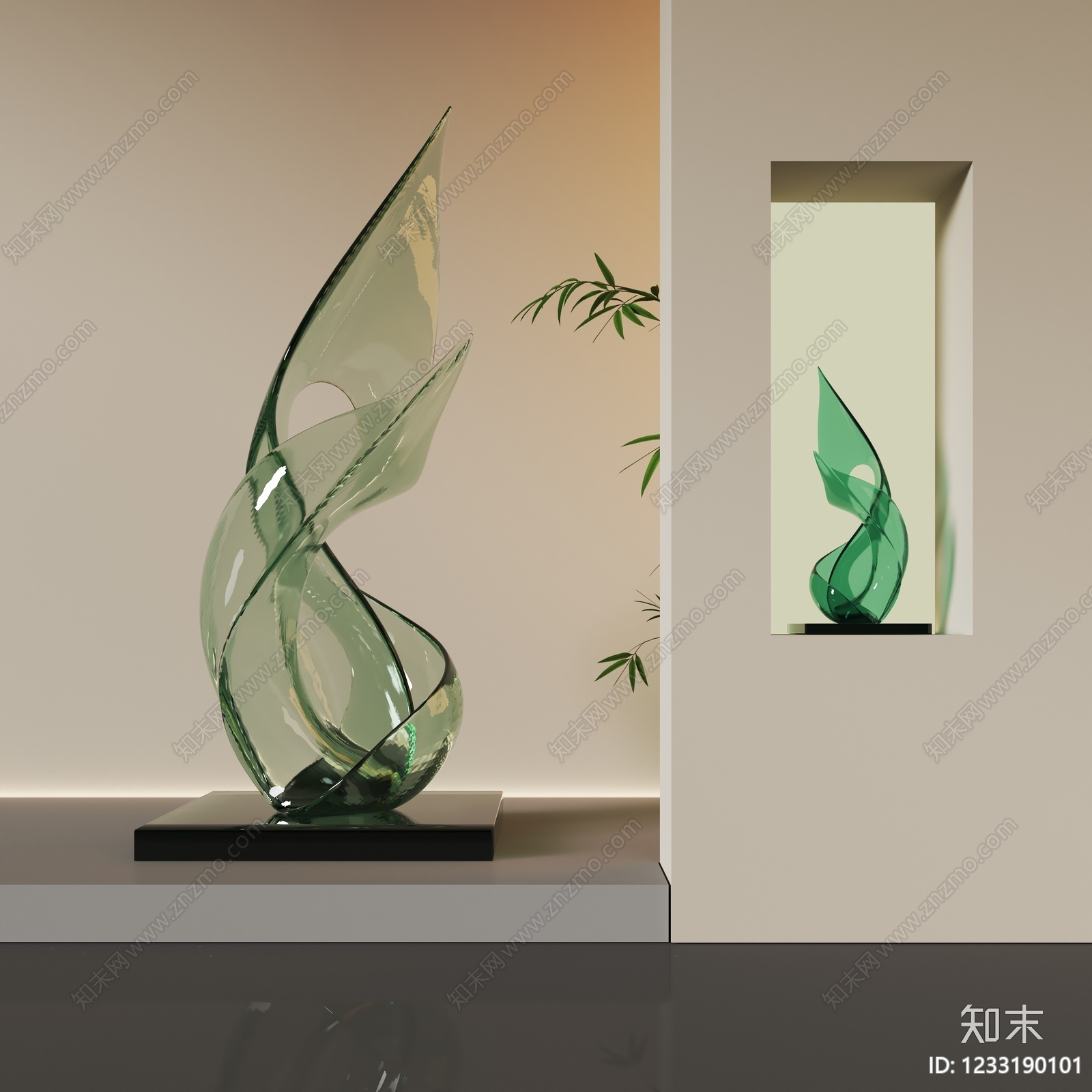 极简雕塑摆件3D模型下载【ID:1233190101】
