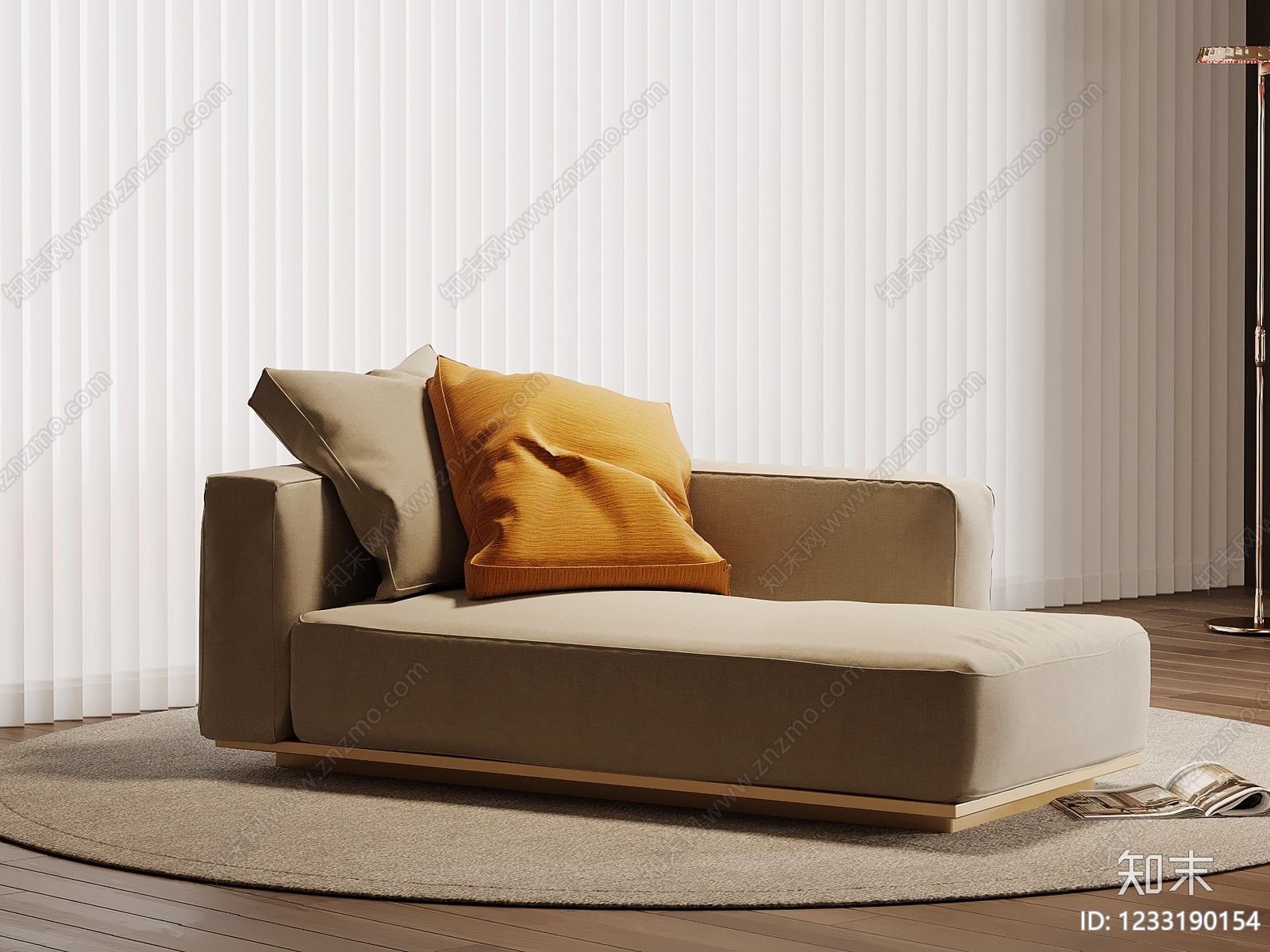 轻奢贵妃椅SU模型下载【ID:1233190154】