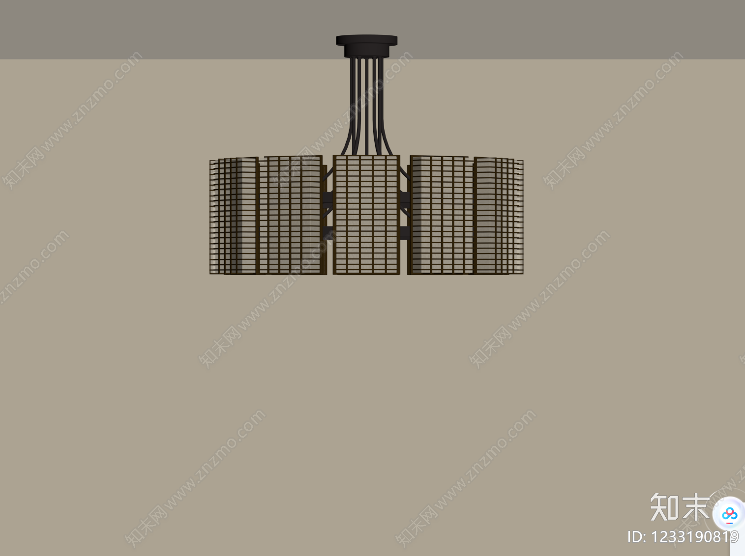 中古风吊灯SU模型下载【ID:1233190819】