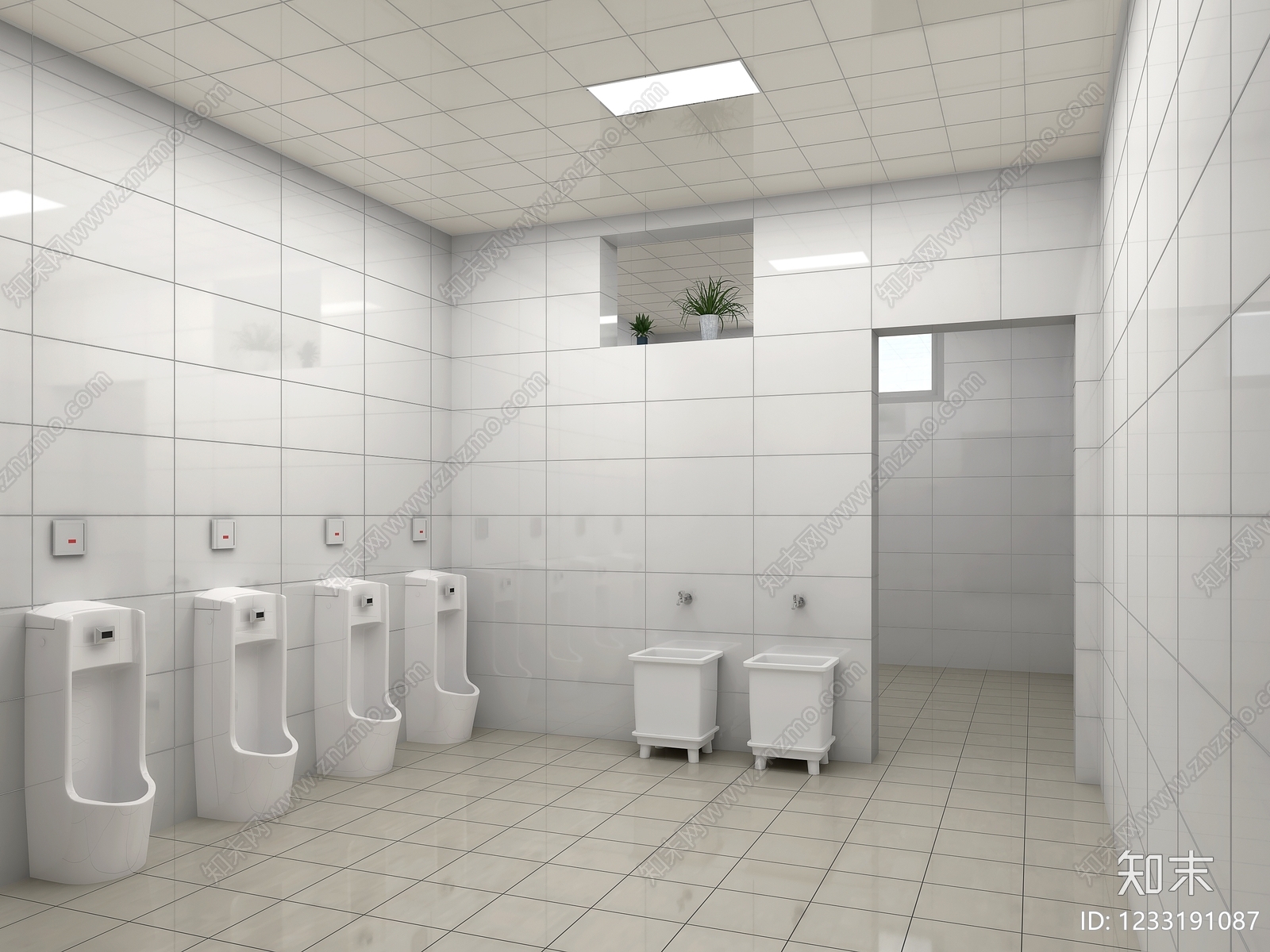 极简公共卫生间3D模型下载【ID:1233191087】