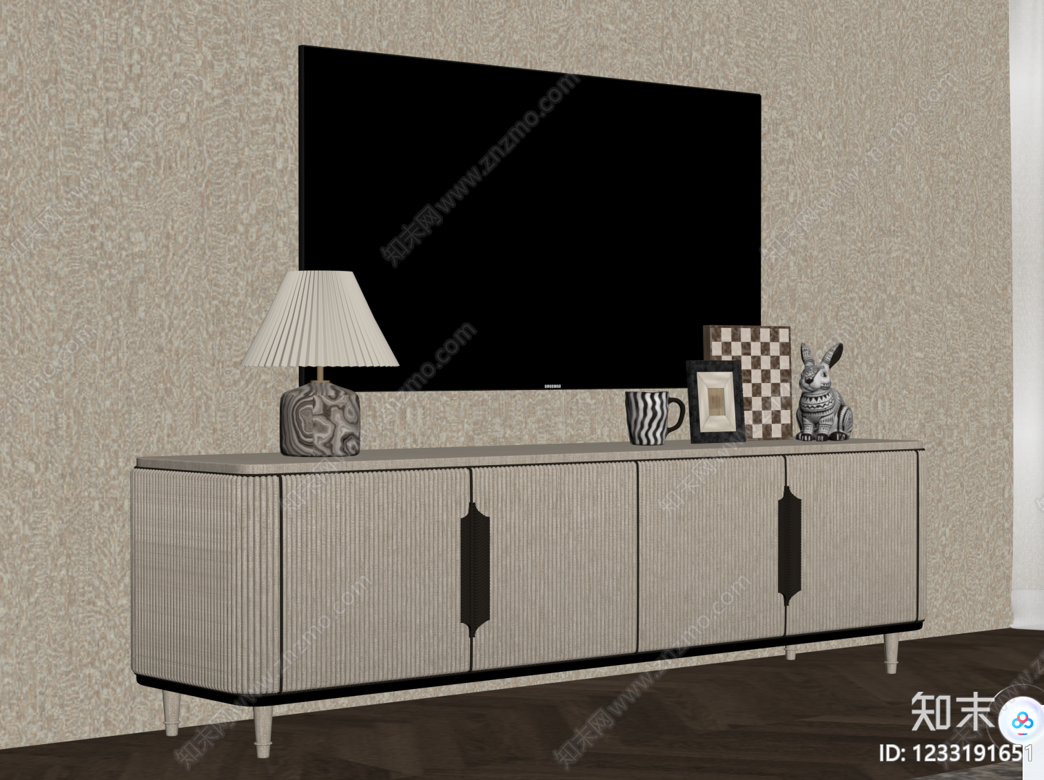 中古风电视柜SU模型下载【ID:1233191651】