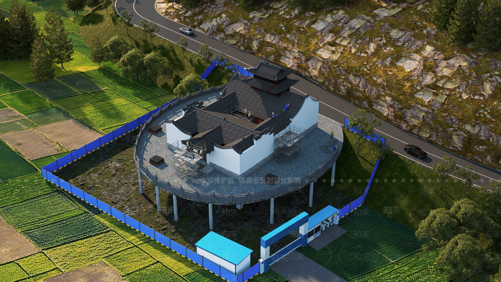 中式古建古建筑SU模型下载【ID:1233191766】
