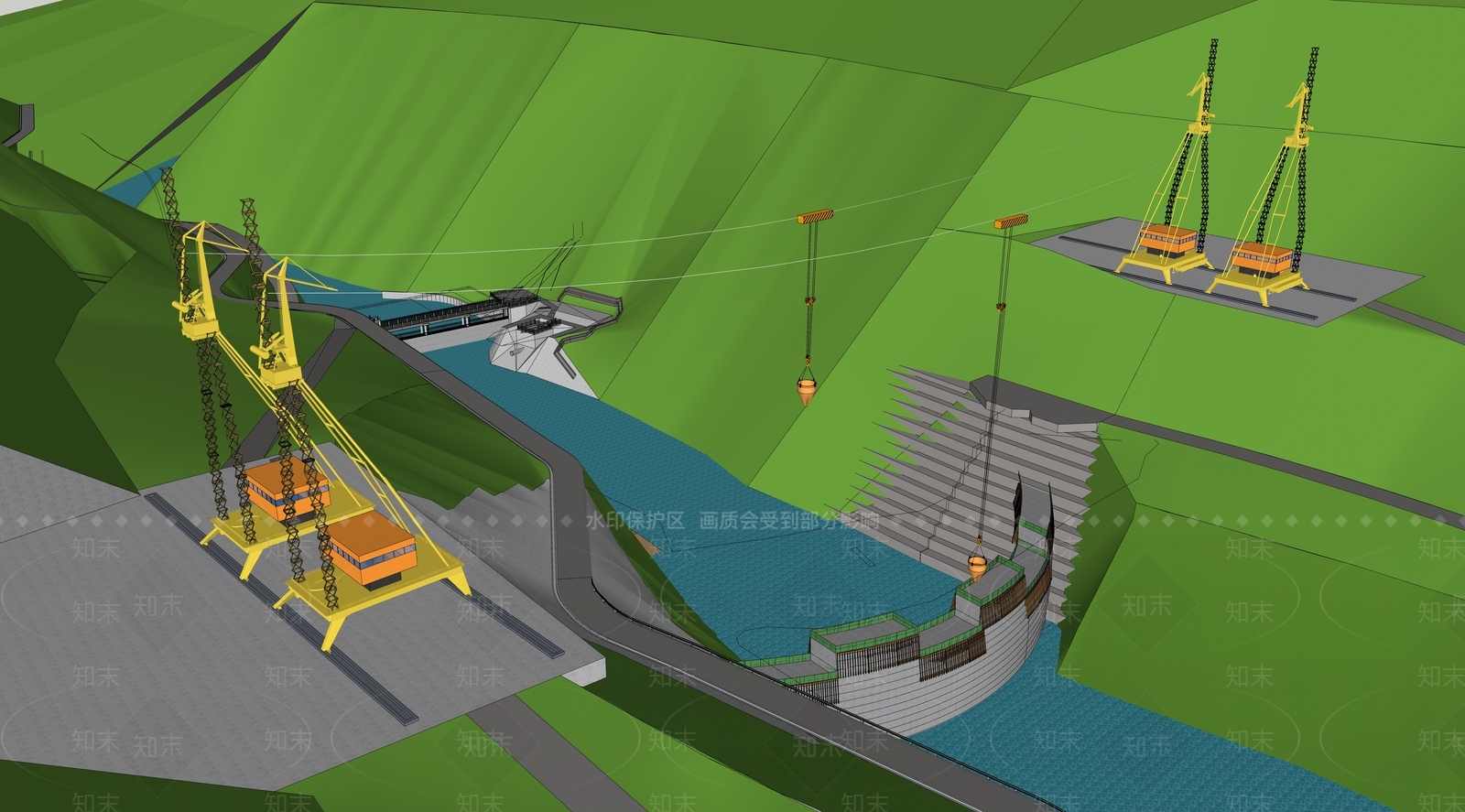 现代水利SU模型下载【ID:1233193346】