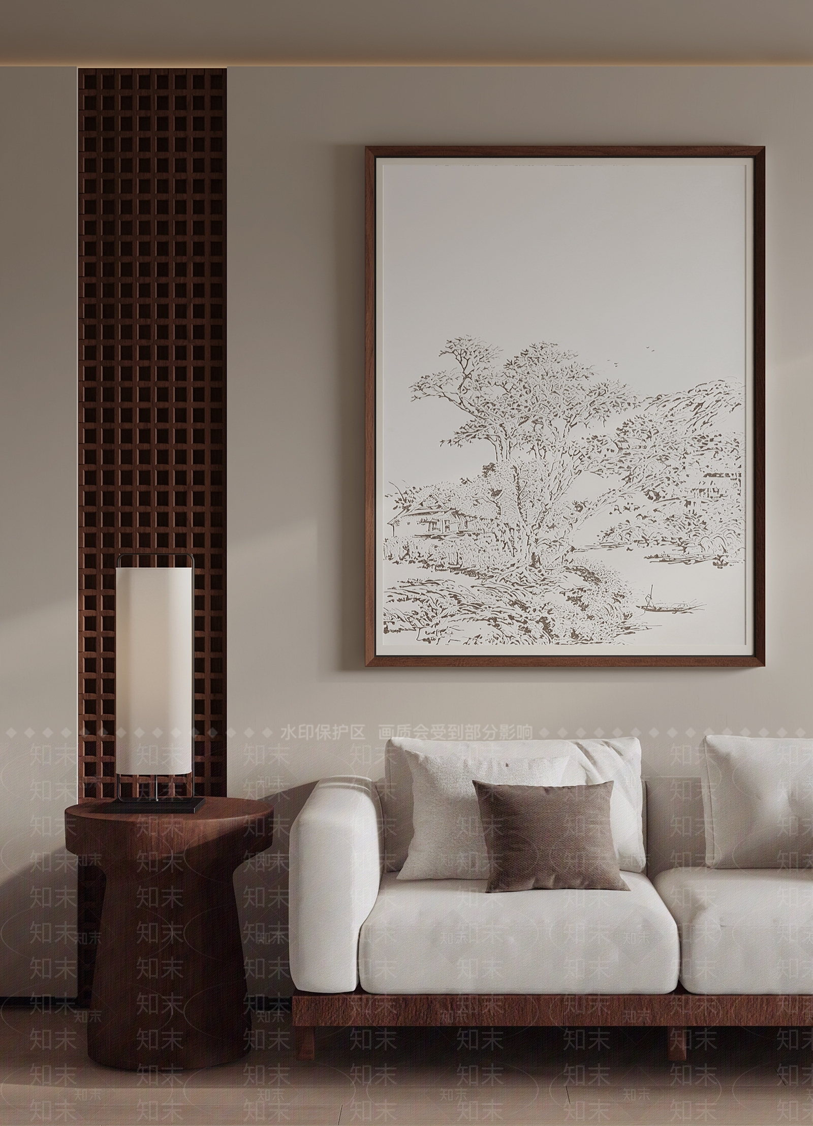 新中式挂画SU模型下载【ID:1233197606】