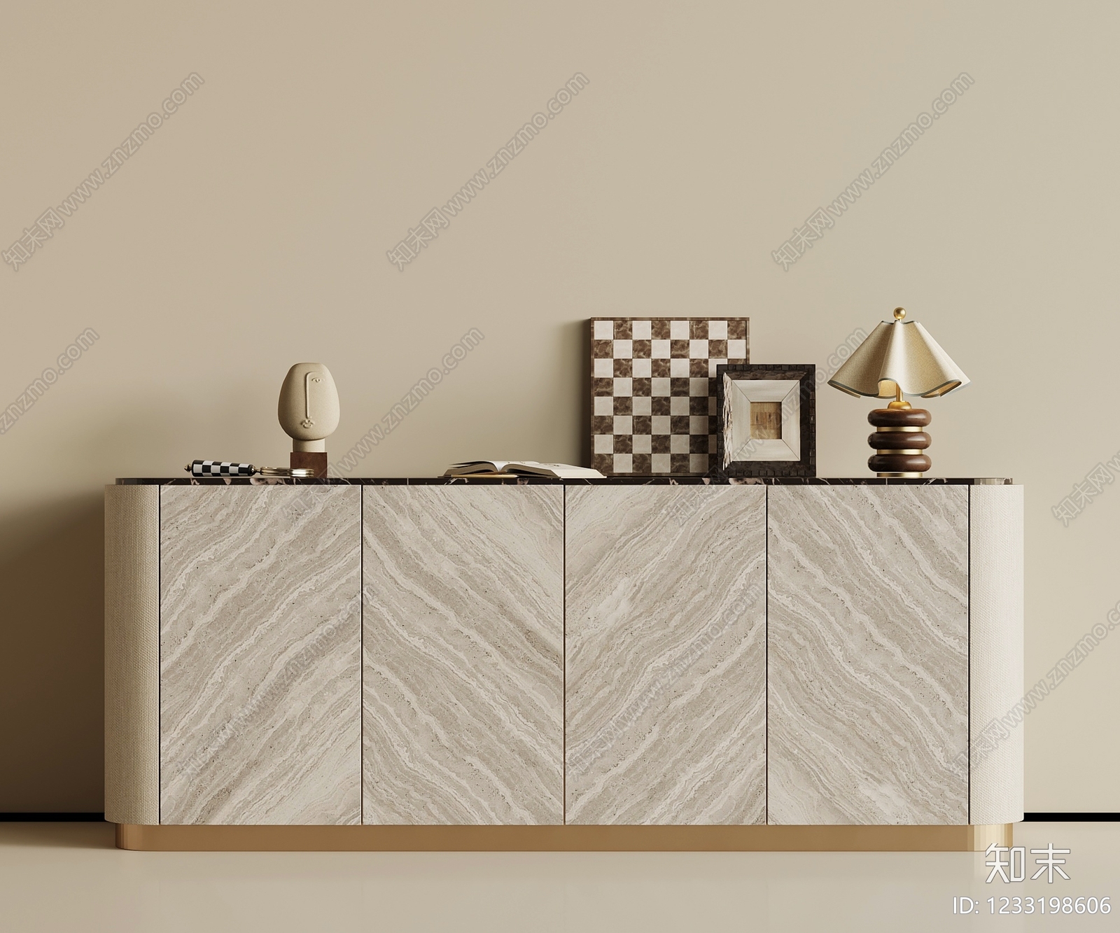 轻奢玄关柜3D模型下载【ID:1233198606】