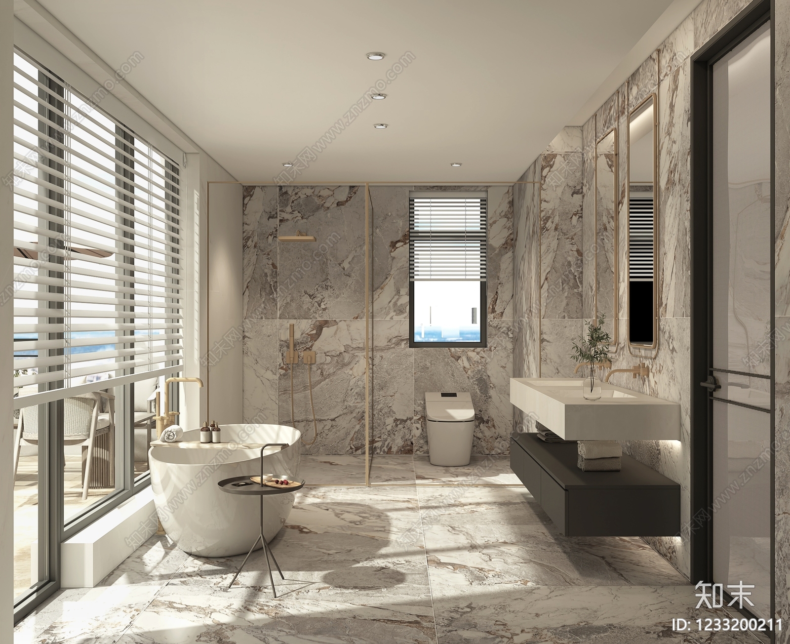 轻奢卫生间3D模型下载【ID:1233200211】
