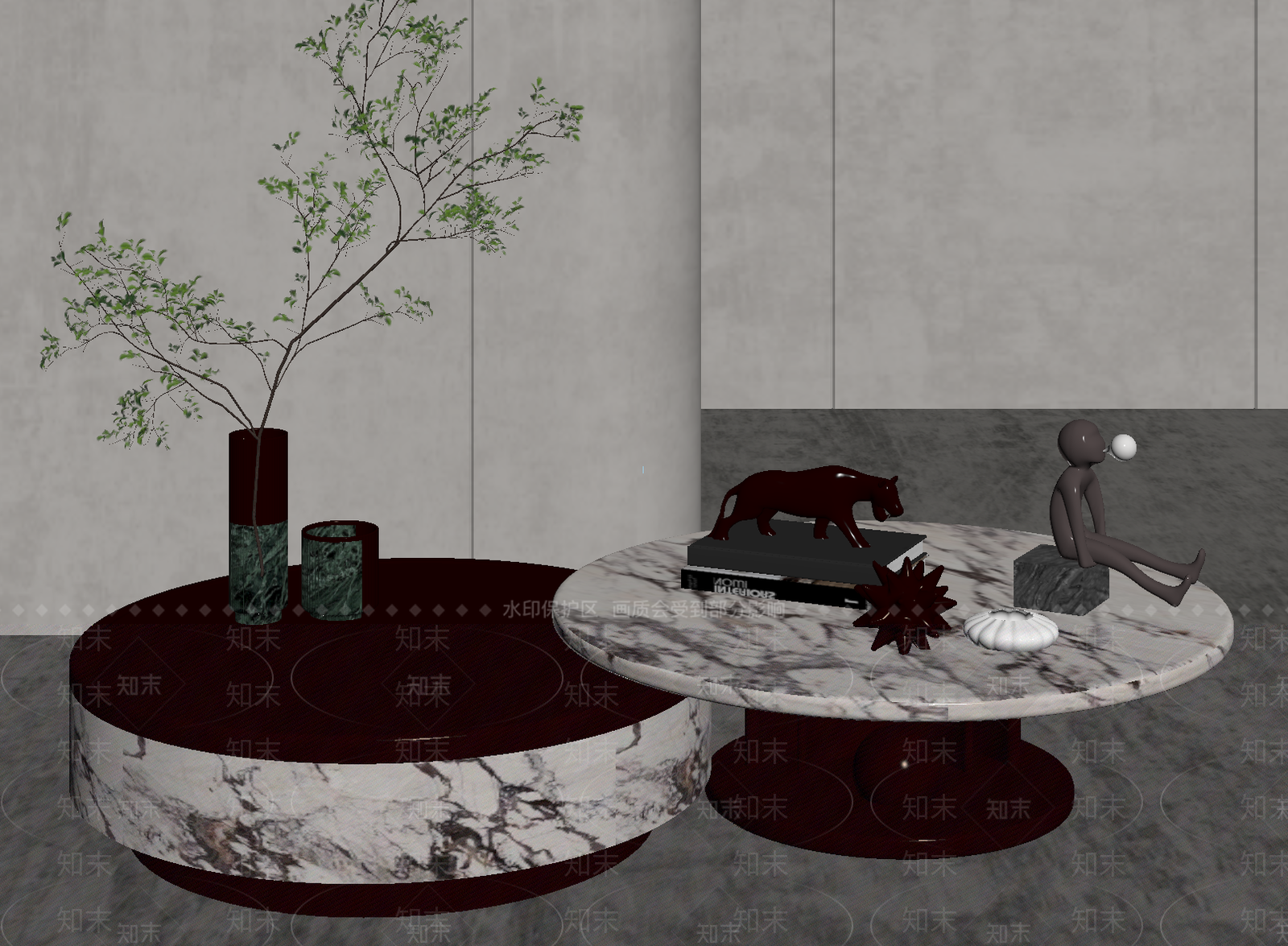 轻奢茶几SU模型下载【ID:1233200994】