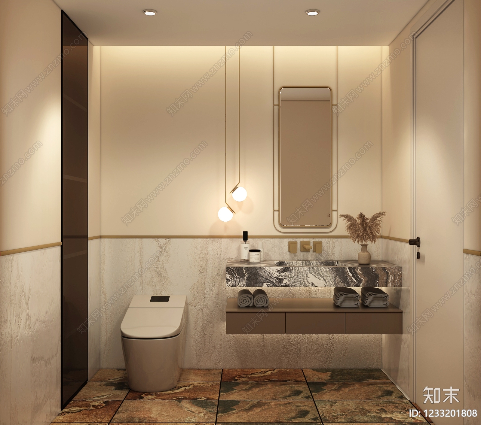 轻奢卫生间3D模型下载【ID:1233201808】