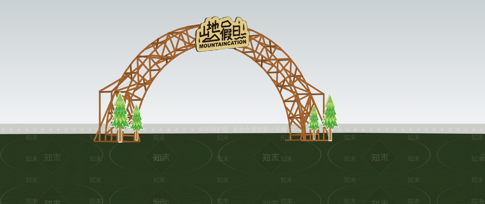 解构主义活动门头SU模型下载【ID:1233203695】
