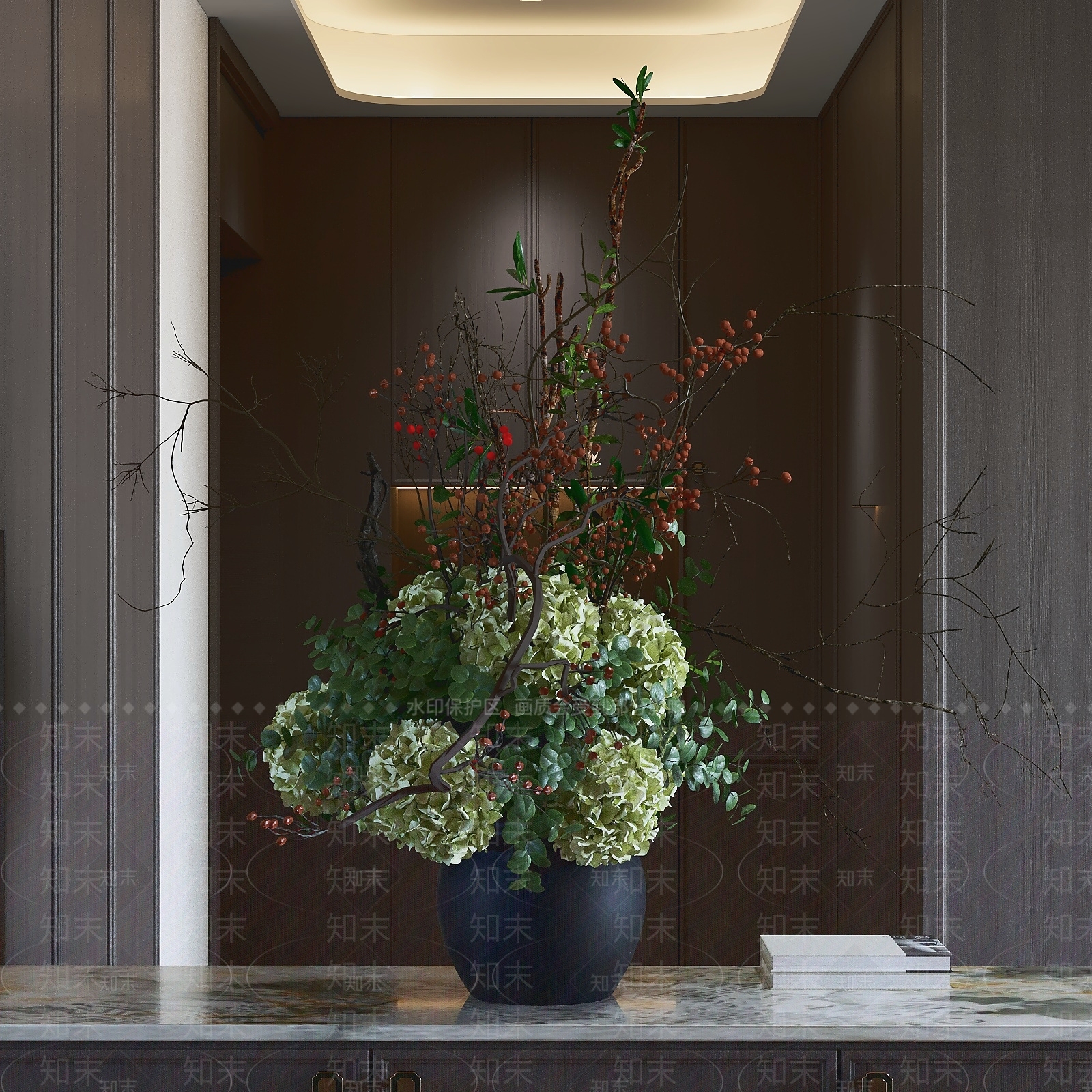 新中式花艺3D模型下载【ID:1233207233】