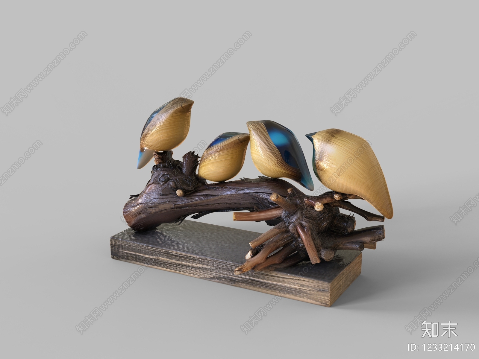 现代雕塑摆件3D模型下载【ID:1233214170】