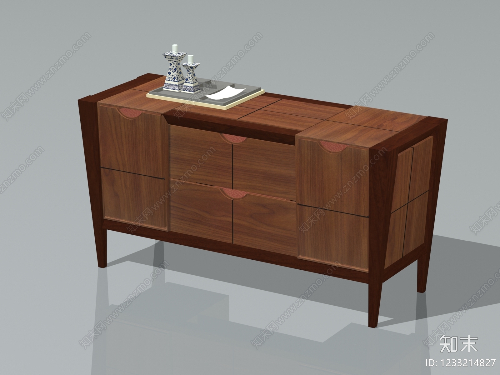 新中式餐边柜3D模型下载【ID:1233214827】