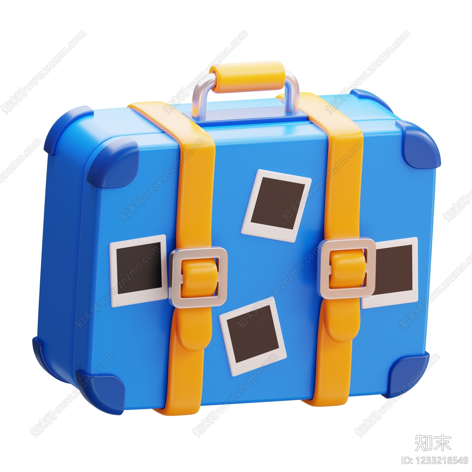 现代行李箱3D模型渲染效果图