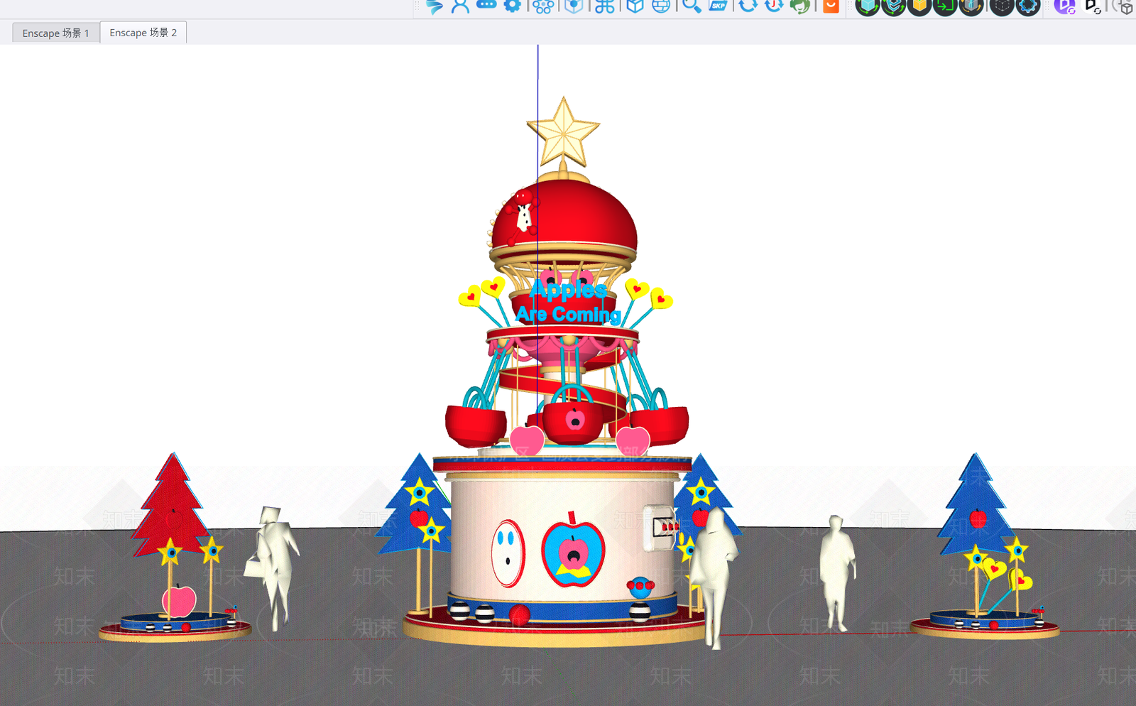 孟菲斯圣诞美陈SU模型下载【ID:1233222288】