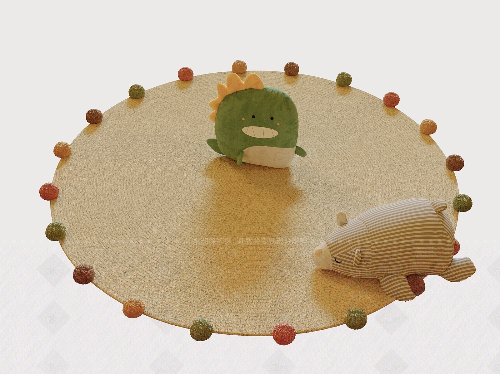 奶油风儿童地毯SU模型下载【ID:1233225020】