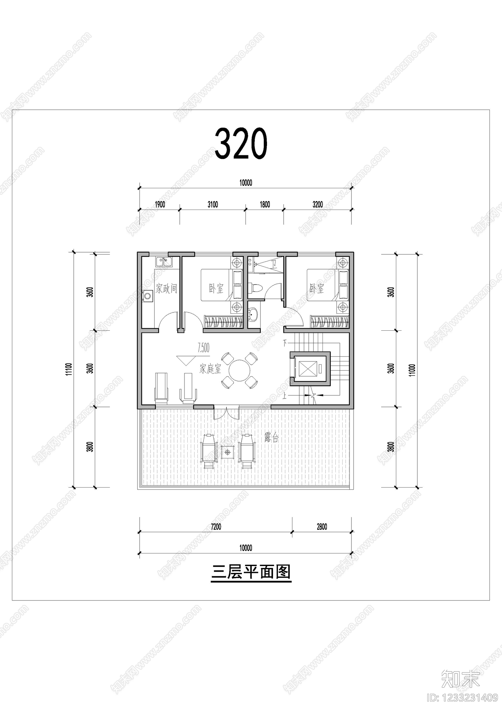 联排住宅cad施工图下载【ID:1233231409】