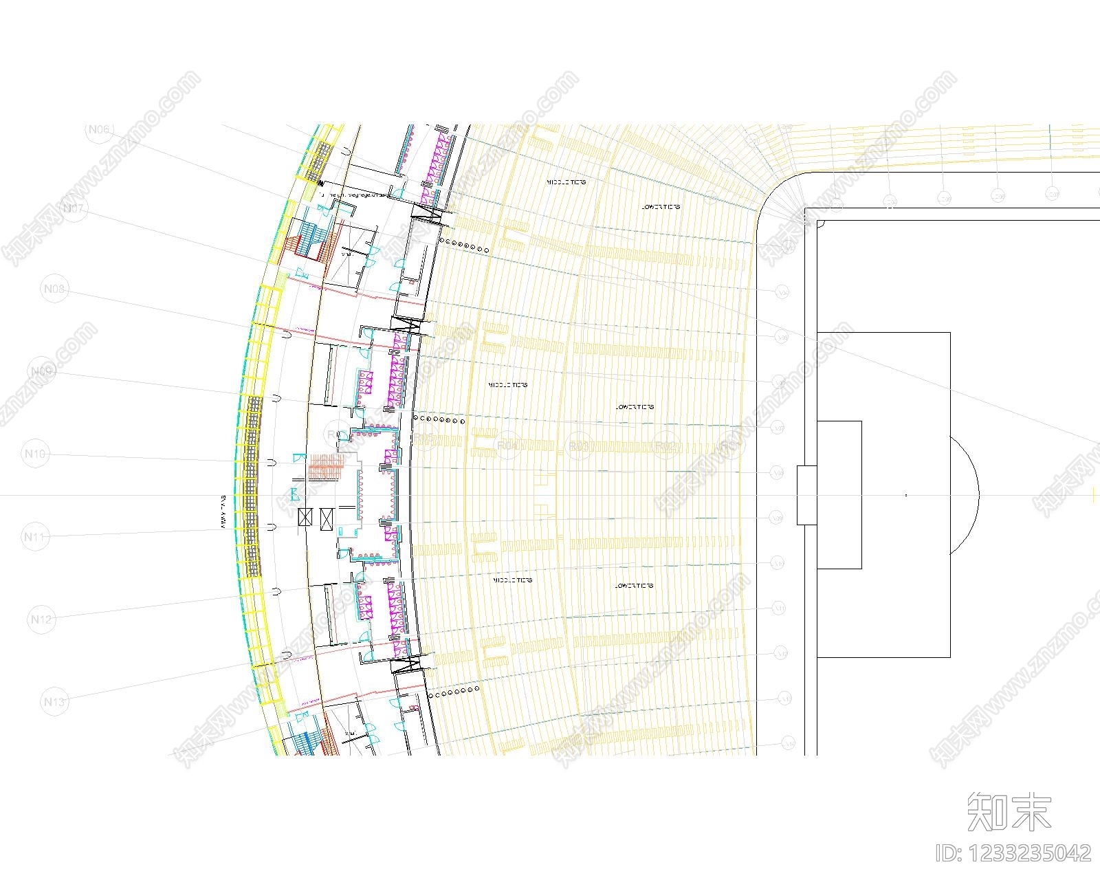 体育馆建筑cad施工图下载【ID:1233235042】