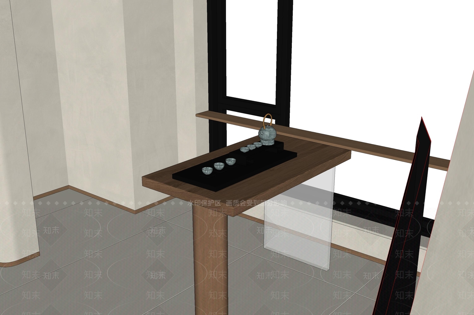 新中式茶具SU模型下载【ID:1233235074】