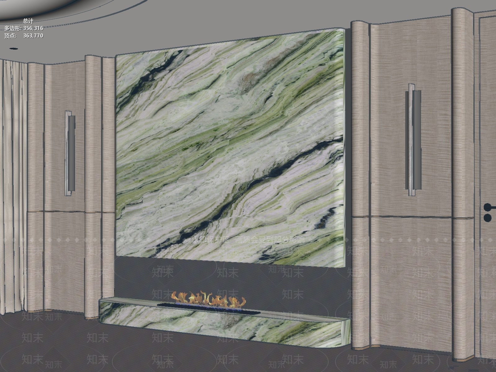 轻奢电视背景墙3D模型下载【ID:1233243320】