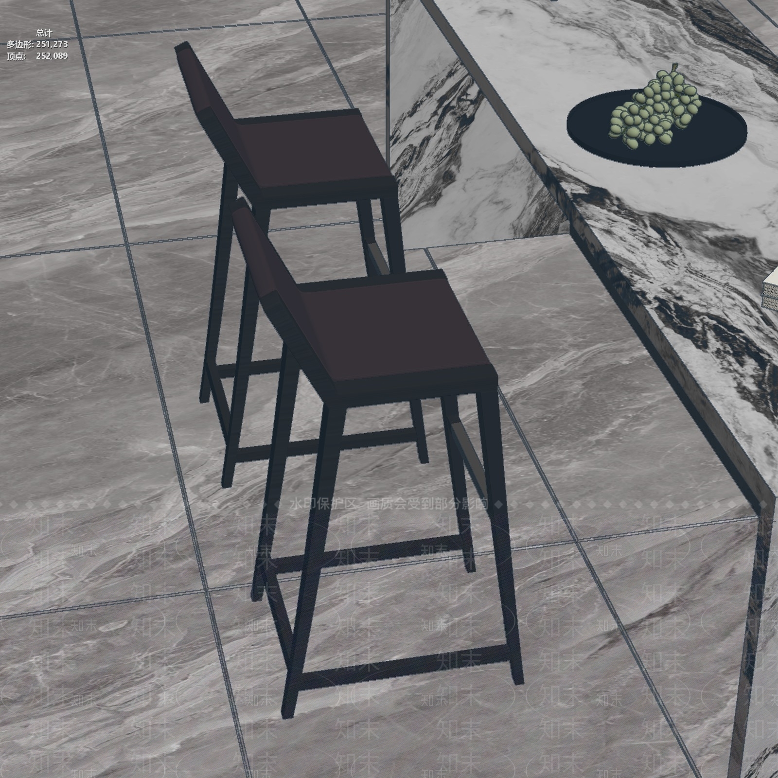 意式极简吧椅3D模型下载【ID:1233243500】