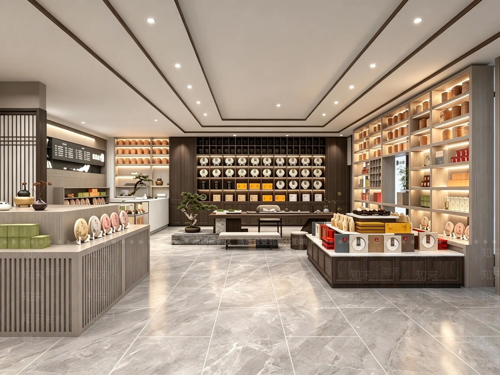 新中式茶叶店3D模型下载【ID:1233243697】