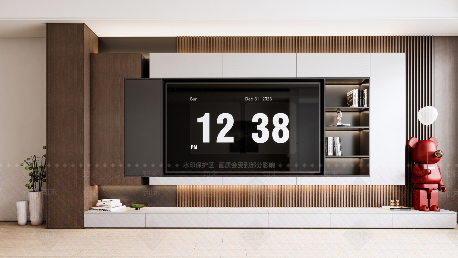 现代简约家居客厅SU模型下载【ID:1233243853】