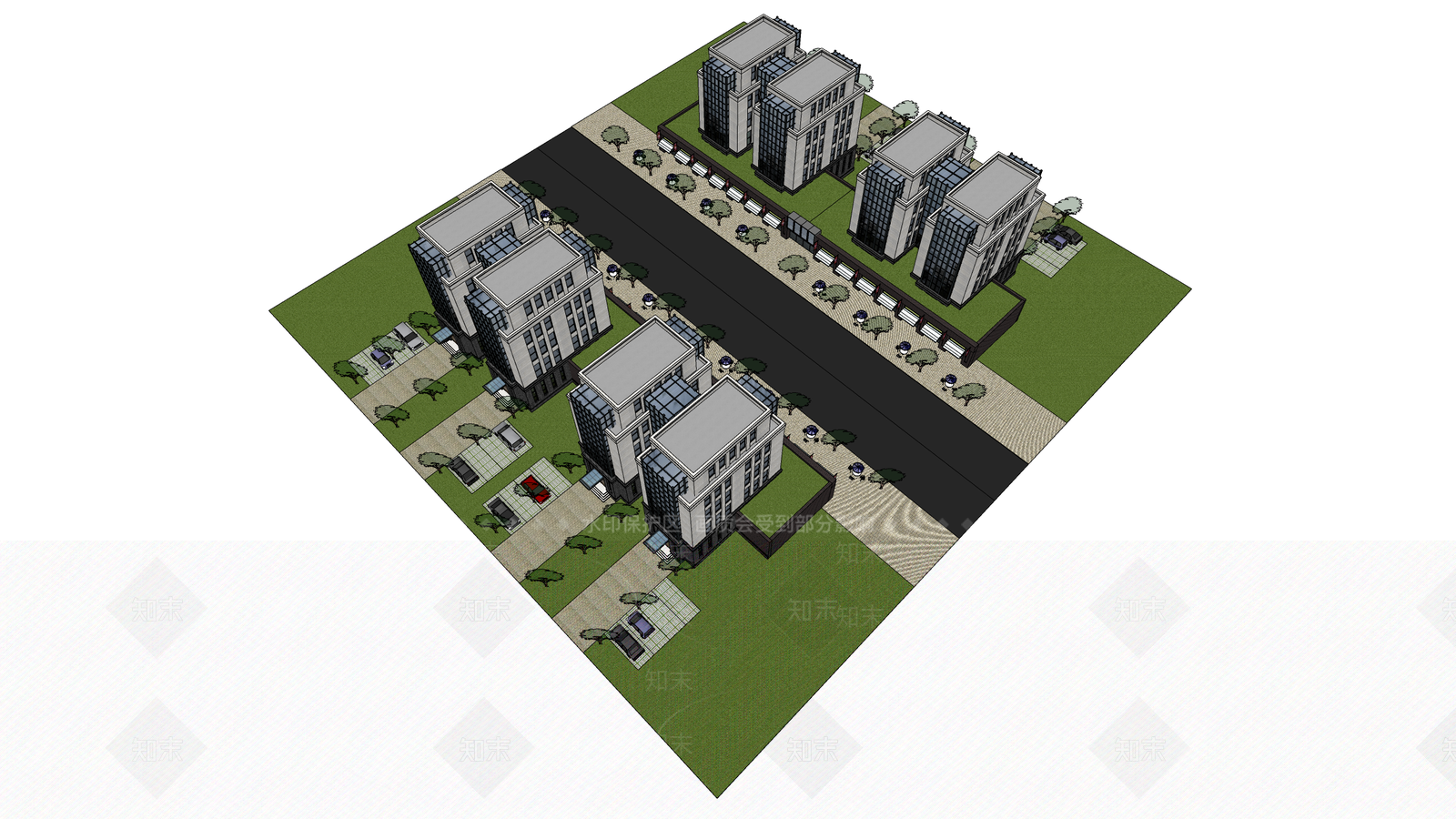 现代主义别墅SU模型下载【ID:1233244218】
