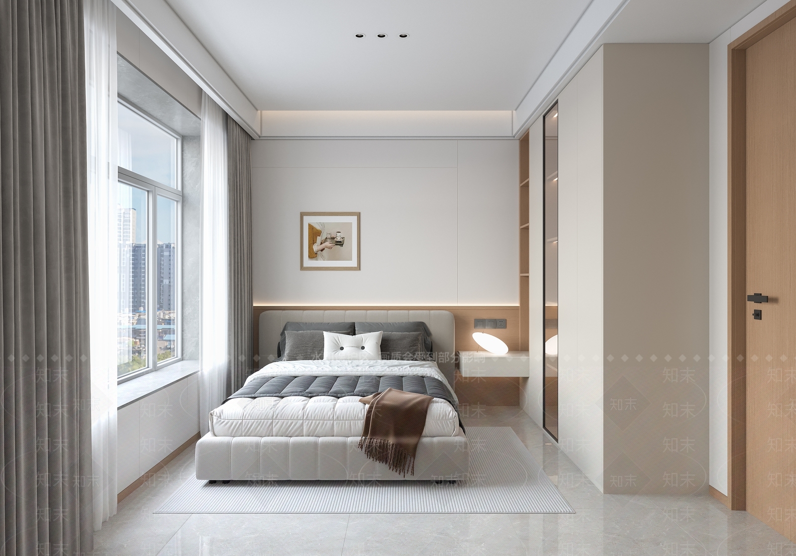 现代简约主卧3D模型下载【ID:1233247959】