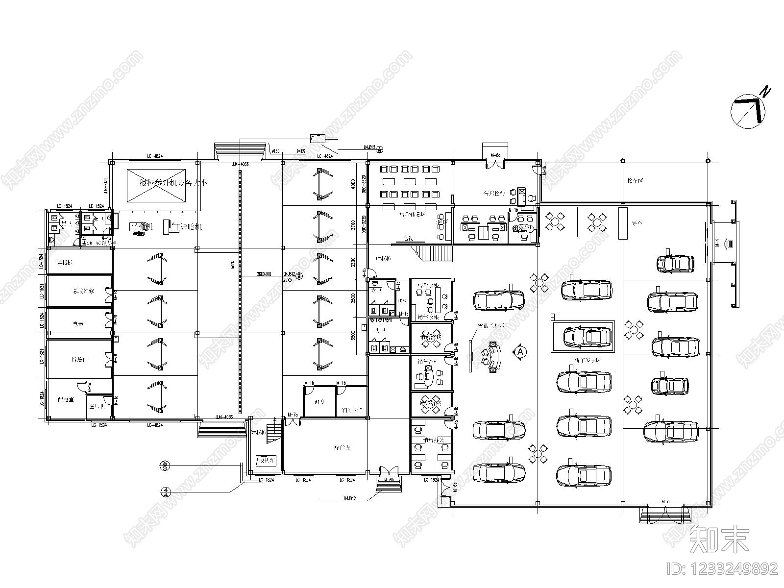 4s店cad施工图下载【ID:1233249892】