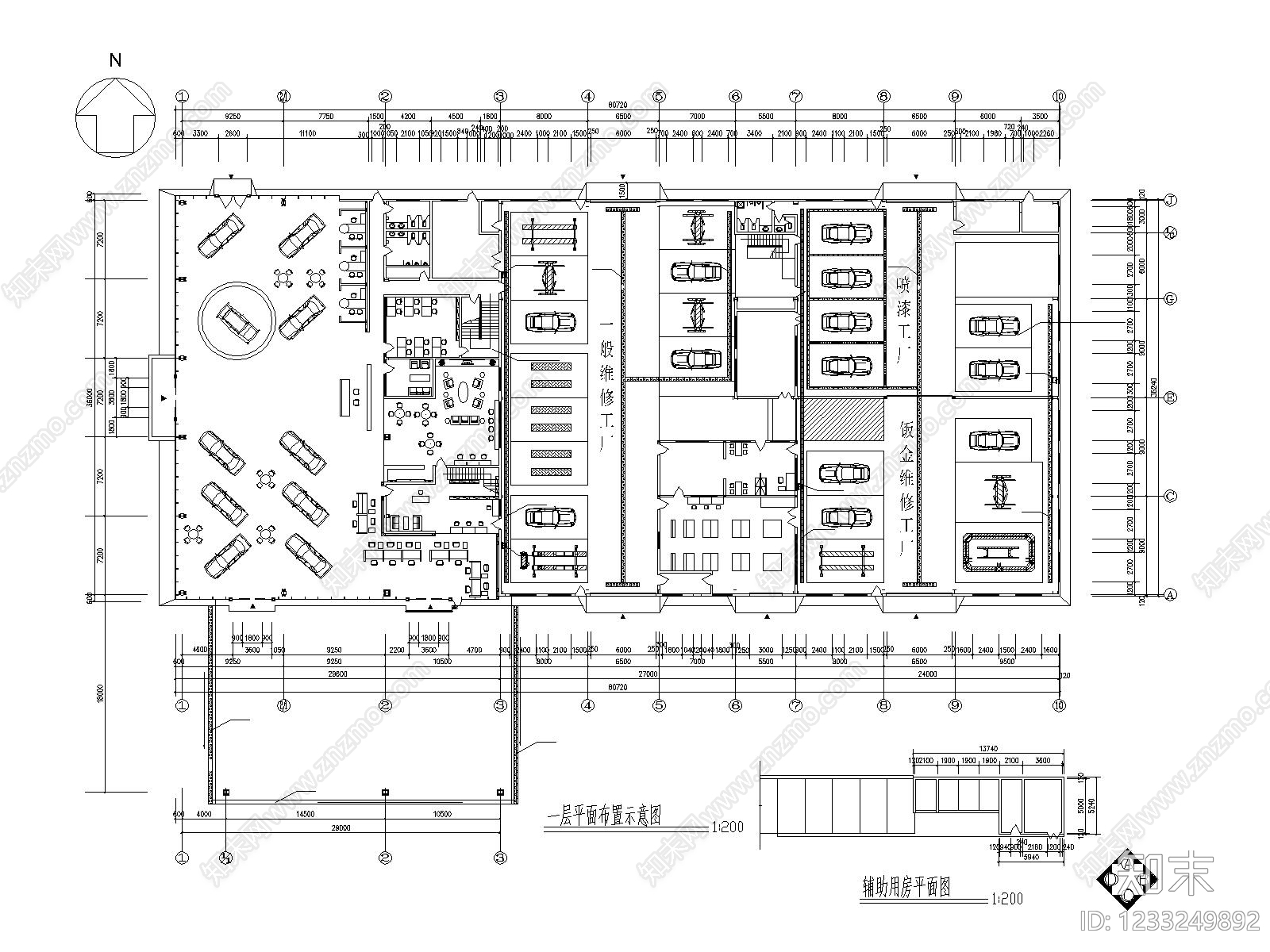 4s店cad施工图下载【ID:1233249892】