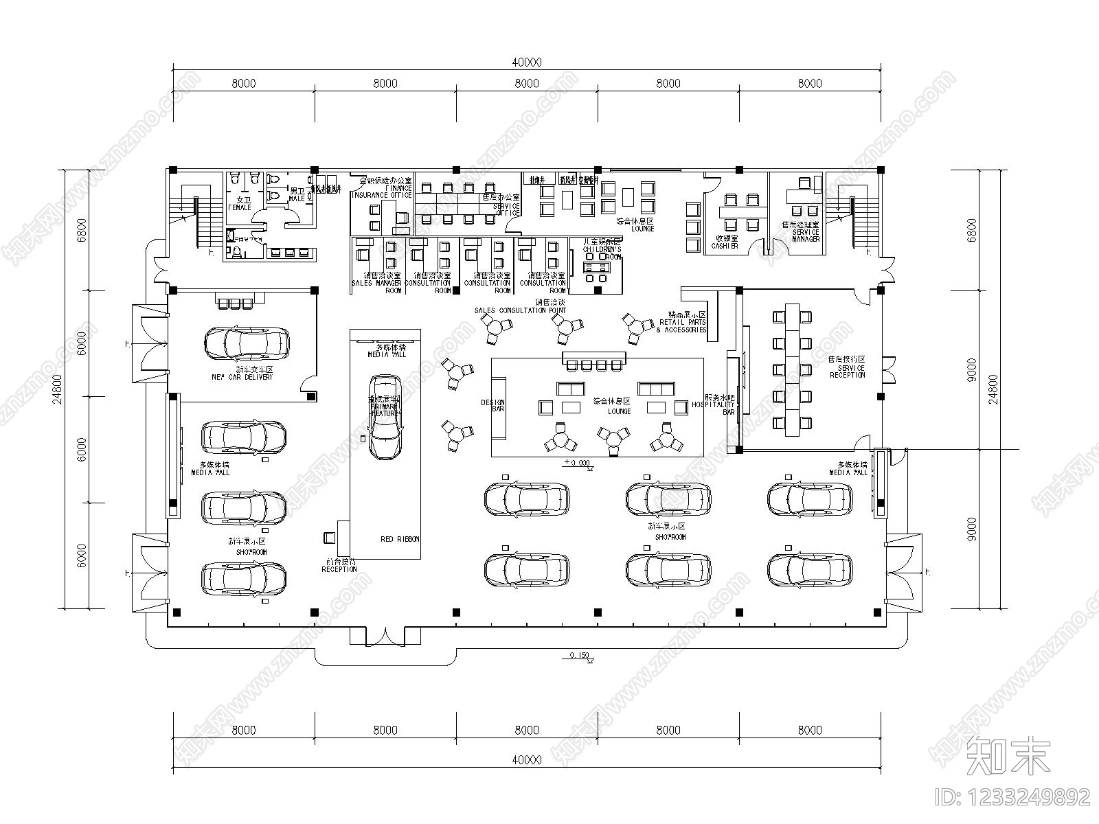 4s店cad施工图下载【ID:1233249892】