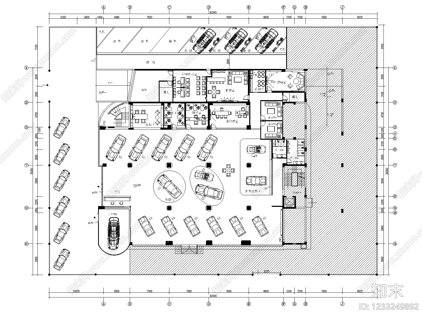 4s店cad施工图下载【ID:1233249892】