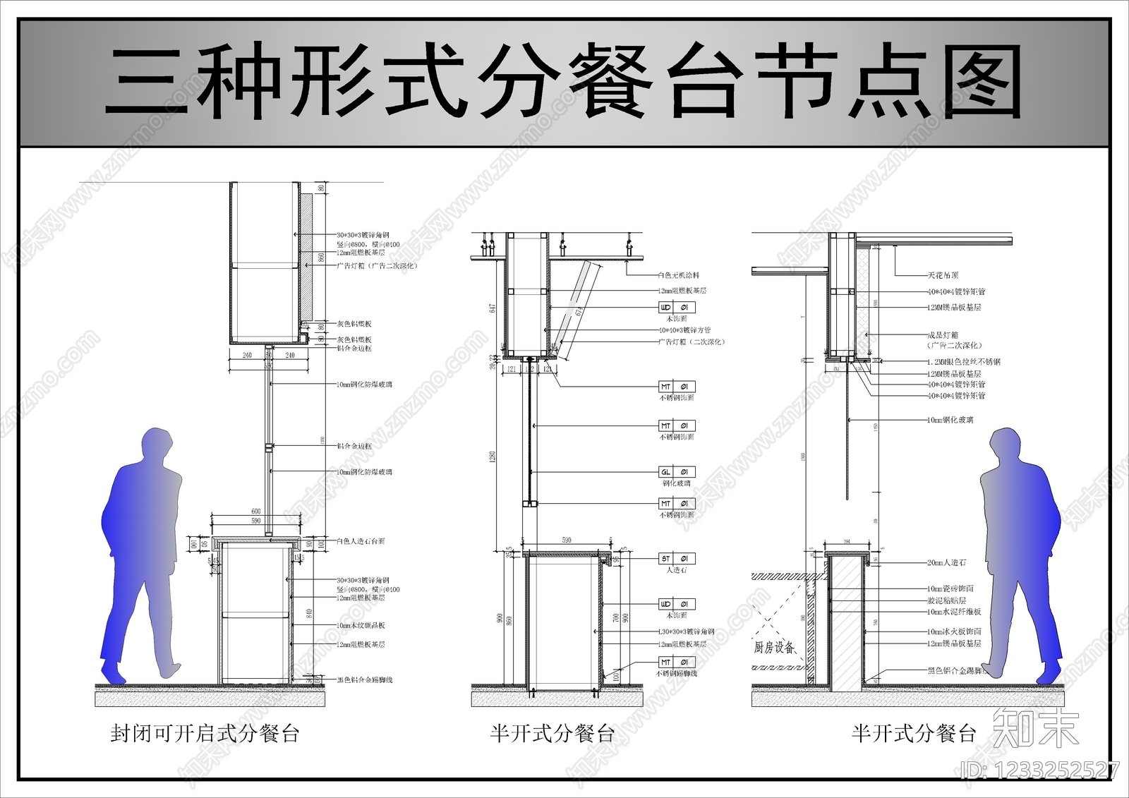 吧台节点cad施工图下载【ID:1233252527】