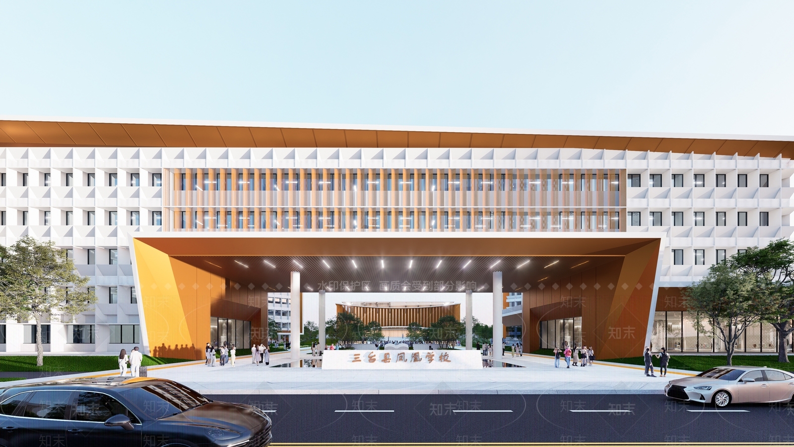 现代主义学校建筑SU模型下载【ID:1233253719】