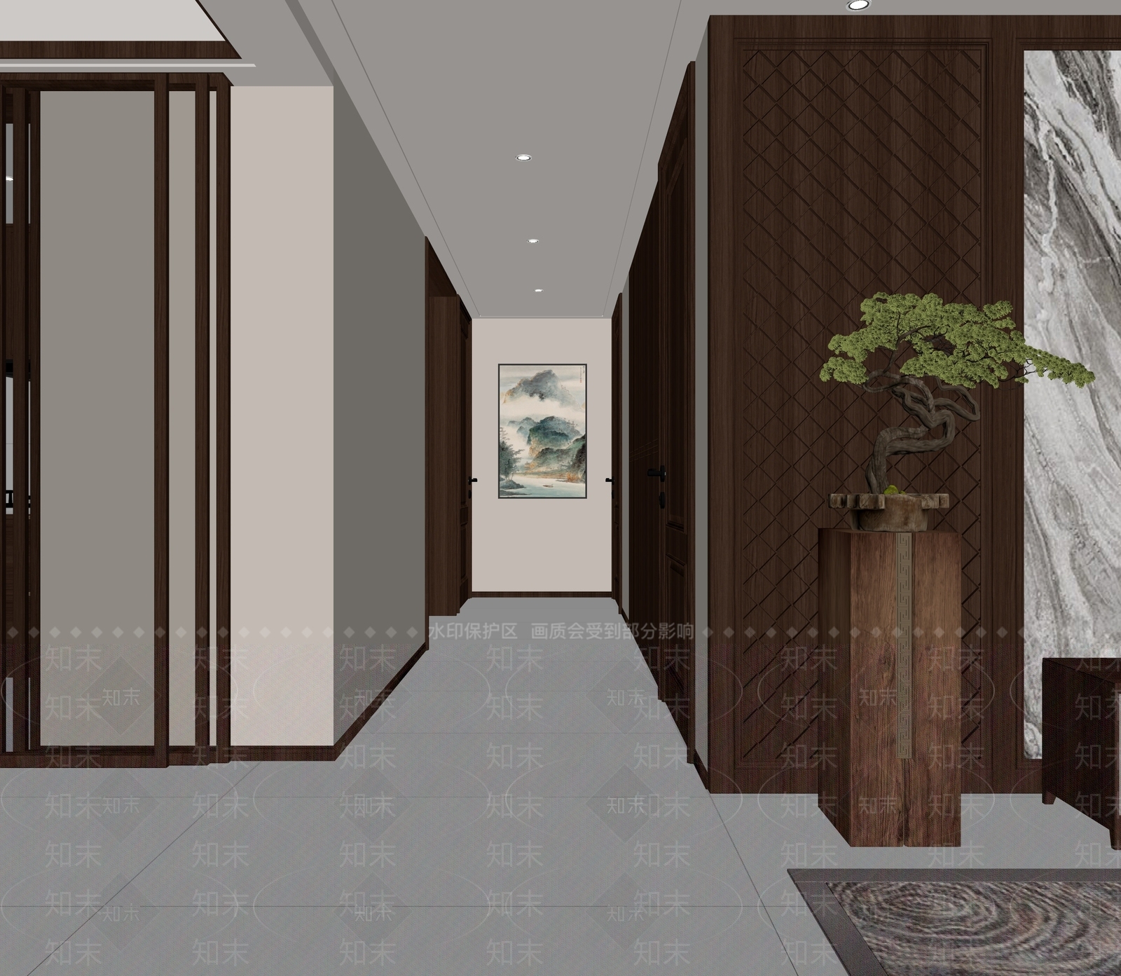 新中式玄关3D模型下载【ID:1233254021】
