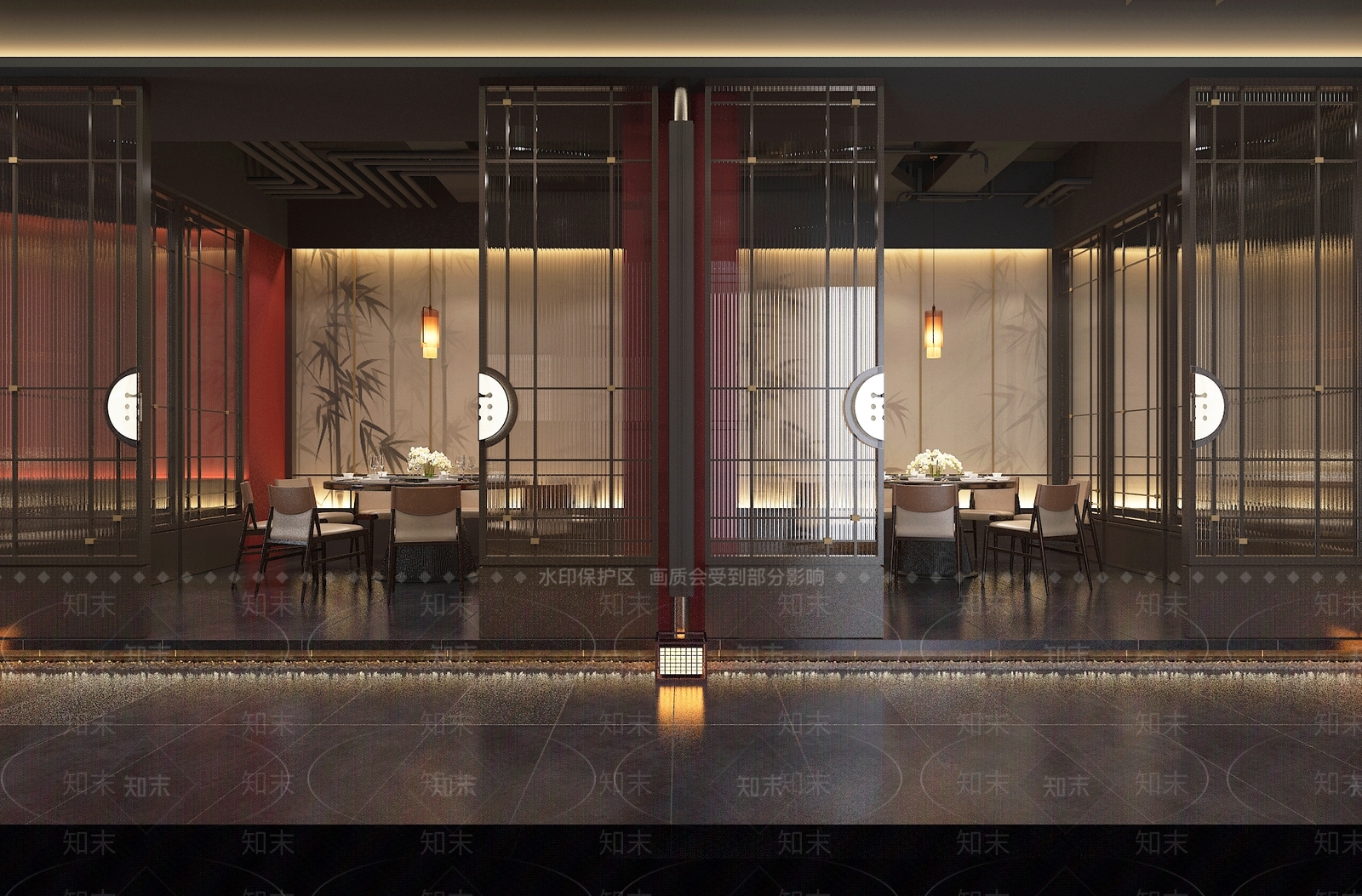 新中式中餐厅3D模型下载【ID:1233258855】