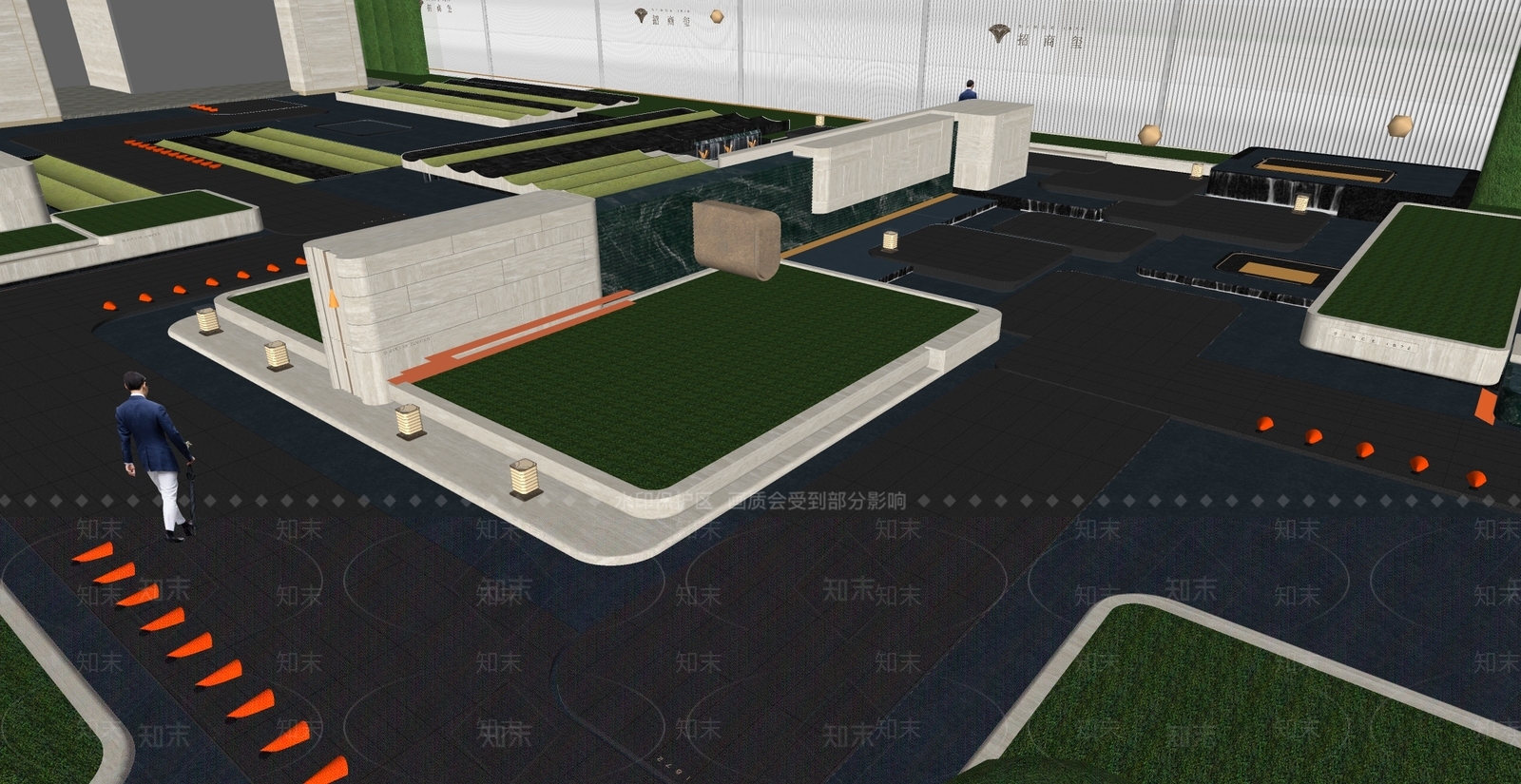 现代主义小区景观SU模型下载【ID:1233262639】